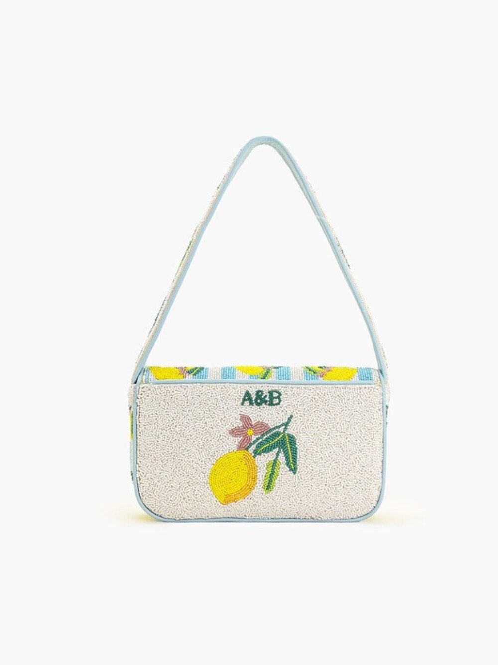 America & Beyond Limoncello Stripe Beaded Shoulder Bag Amalfi Coast Italy - Picture 4 of 6